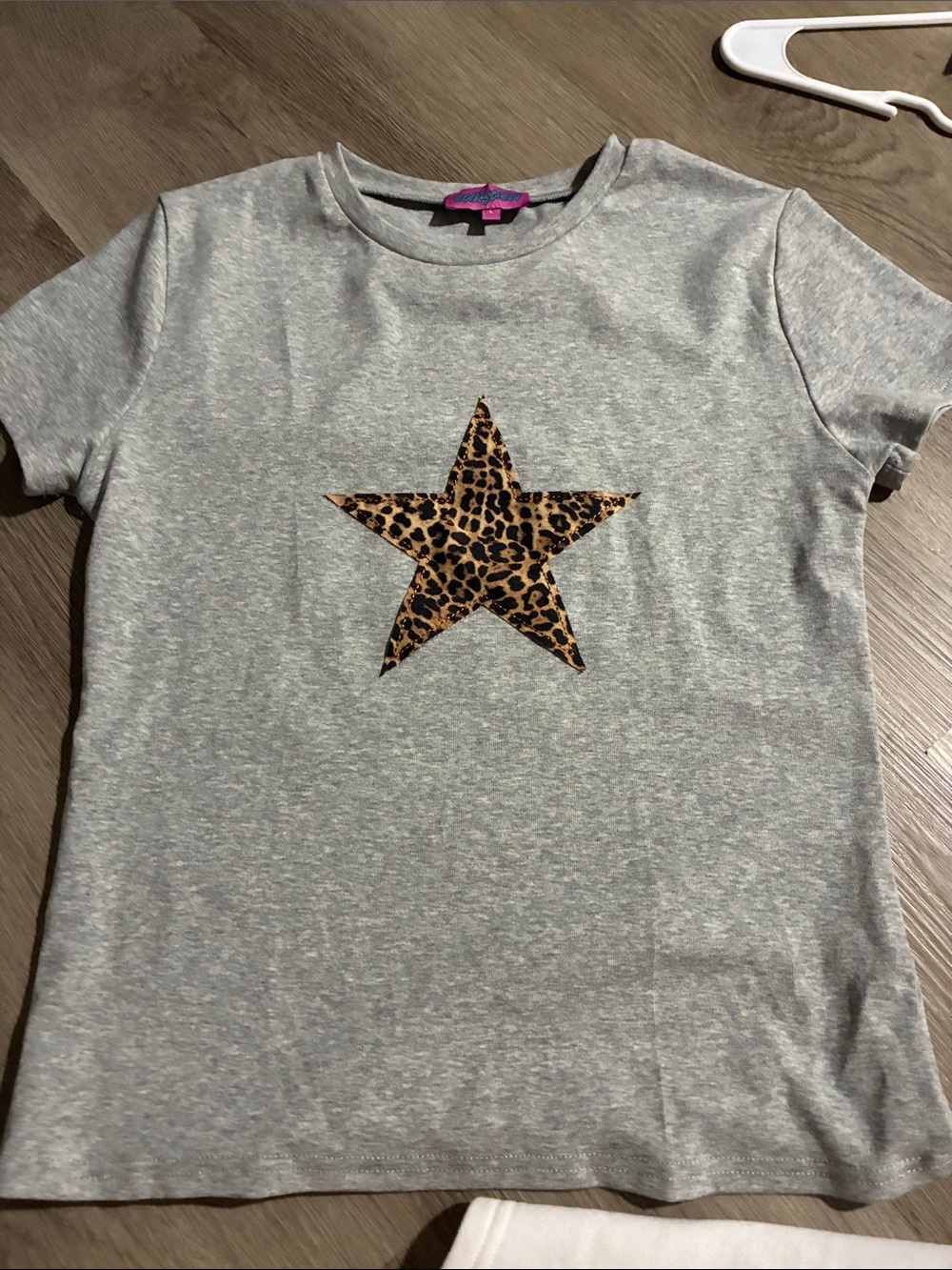 Edikted Grey Tee with Leopard Star